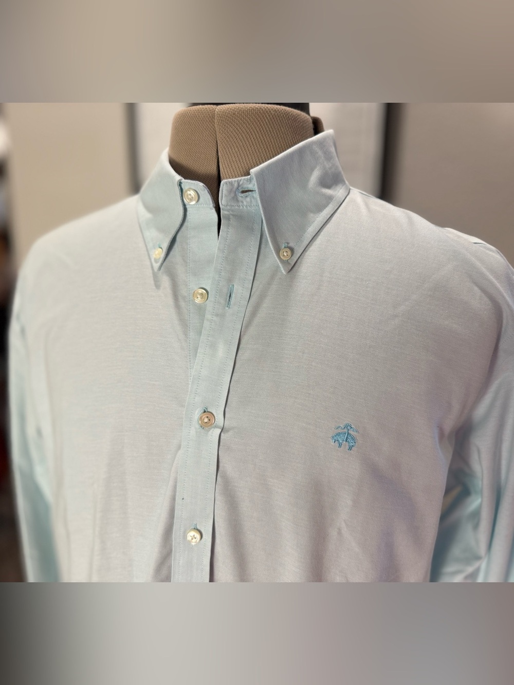Brooks Brothers Light Blue Button-Down Shirt with Embroidered Logo